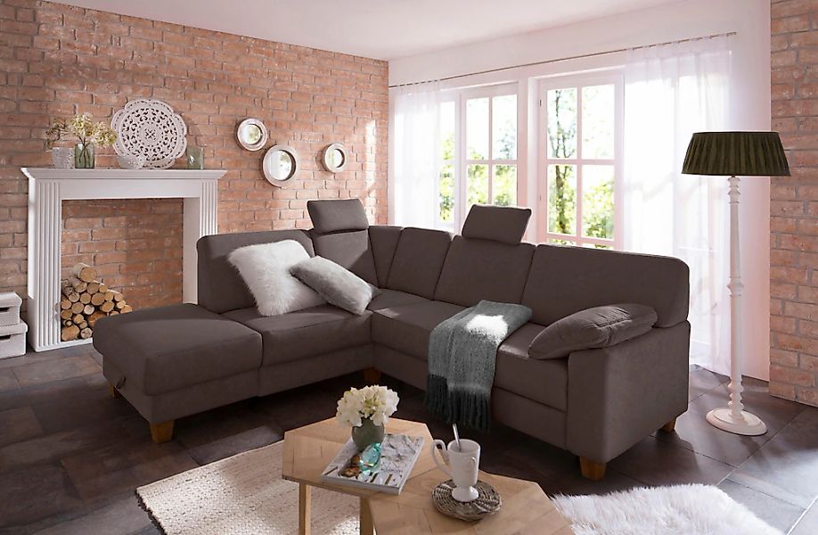 Home affaire Ecksofa "Belfort L-Form" mit Federkern, wahlweise mit Bettfunk günstig online kaufen