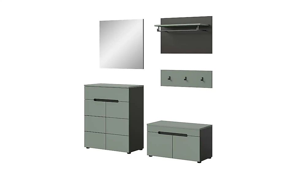 Garderobenkombination 5-teilig  Canu ¦ grau ¦ Maße (cm): B: 175 H: 190 Gard günstig online kaufen