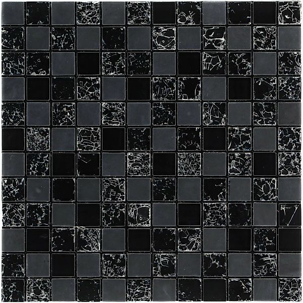 Mosaikmatte Smart Black Glas Schwarz 30 cm x 30 cm günstig online kaufen