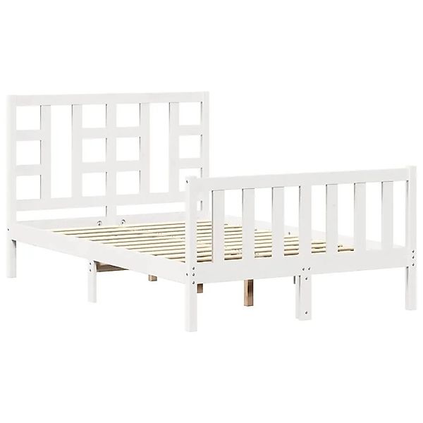 vidaXL Massivholzbett ohne Matratze Weiß 120x200 cm Kiefernholz 3191967 günstig online kaufen