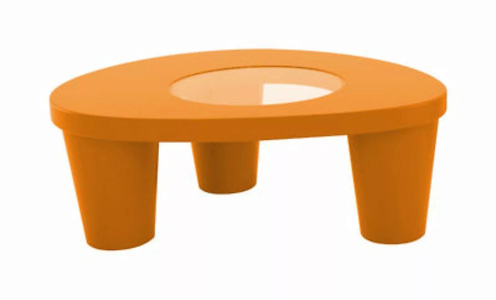 Couchtisch Low Lita glas plastikmaterial orange - Slide - Orange günstig online kaufen