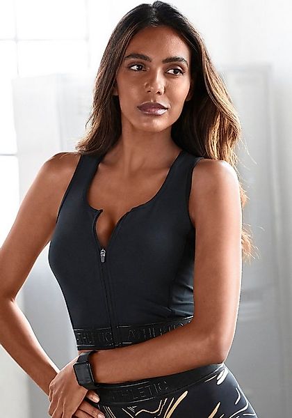 LASCANA ACTIVE Crop-Top mit Reißverschluss und Ringerrücken günstig online kaufen