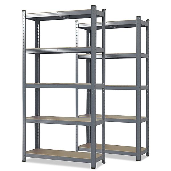 KARAT Schwerlastregal Lakota 2er Set Traglast bis 875 kg Grau 180 x 90 x 40 günstig online kaufen