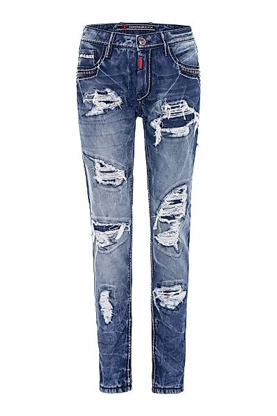 Cipo & Baxx Straight-Jeans "DENIM", bequeme Jeans im angesagten Destroyed-L günstig online kaufen