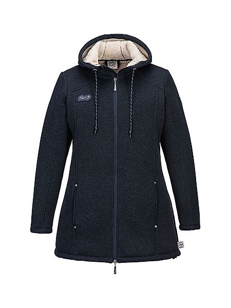 FirstB Kapuzenfleecejacke Damen Strickfleecemantel günstig online kaufen