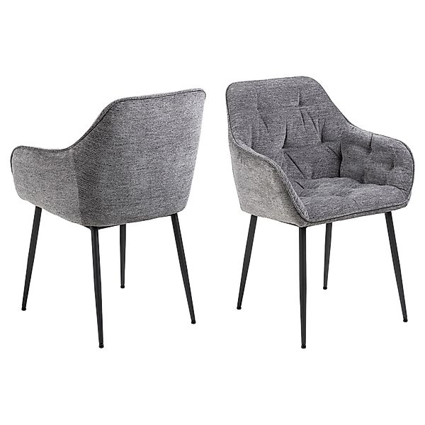 ACTONA GROUP Esszimmerstuhl () Essstuhl Anthrazit, Beine mattschwarzem Stah günstig online kaufen