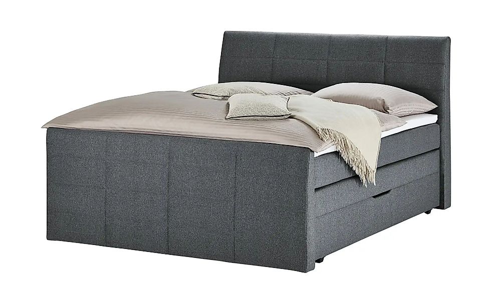 Boxspringbett mit Bettkasten und Topper Baron ¦ grau ¦ Maße (cm): B: 168 H: günstig online kaufen