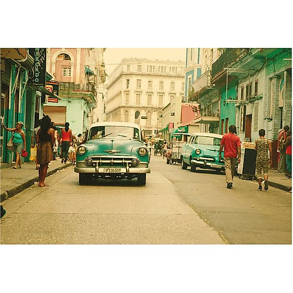 Komar Bild "Cuba Rush" Städte 1 Stk. tlg. Wandbild zur Dekoration - ohne Ra günstig online kaufen