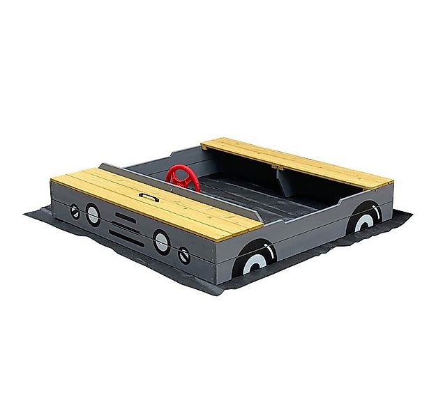 HOME DELUXE Sandkasten KIDDY - 120 x 120 x 20 cm, (inkl. Sitzmöglichkeit & günstig online kaufen