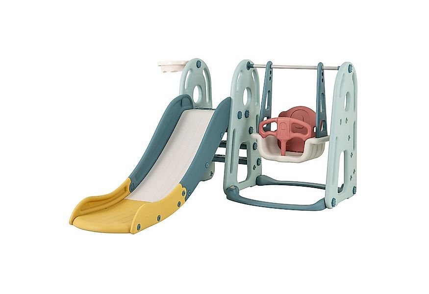 COSTWAY Rutsche, 4 in 1 Schaukel & Rutsche & Basketballkorb & Leiter günstig online kaufen