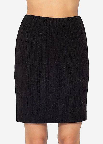 SASSYCLASSY A-Linien-Rock Gerippter Minirock Damen mit elastischem Bund Fig günstig online kaufen