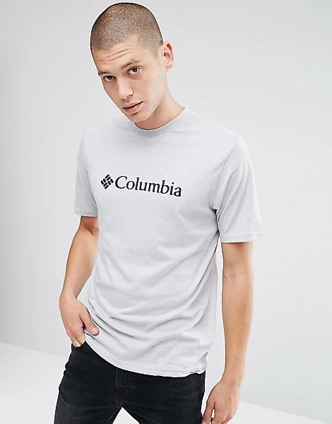 Columbia – CSC – Basic-T-Shirt in Kalkgrau mit Logo günstig online kaufen