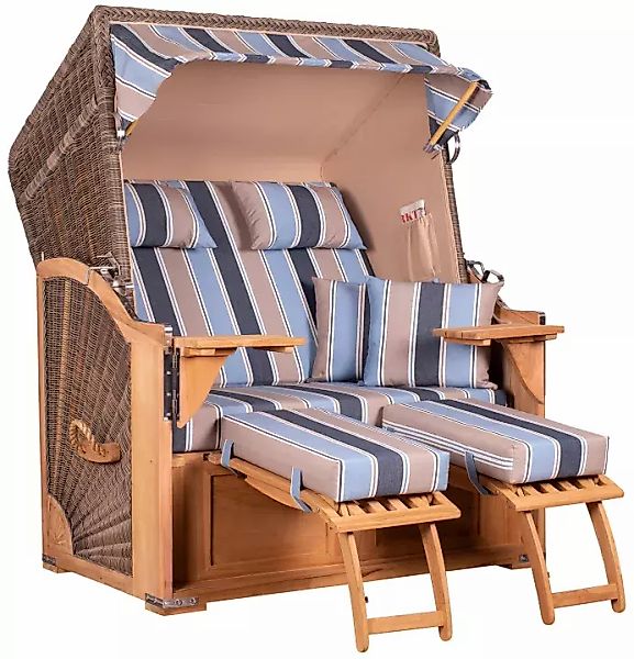 Strandkorb Nordstrand Teak PE grey Dessin 580 günstig online kaufen