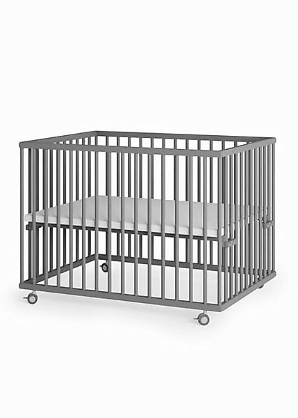 Sämann Babybett Laufgitter 75x100 cm grau Premium Kollektion Laufstall für günstig online kaufen