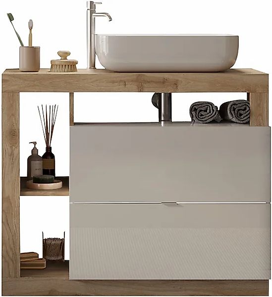 welltime Waschtisch "Hamburg" 2 Schubkästen, Breite 92 cm, Soft-Close, inkl günstig online kaufen