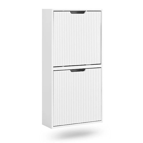 SoBuy Schuhschrank Schmal mit 2 Klappen Schuhregal Schuhkommode 50x100x19cm günstig online kaufen