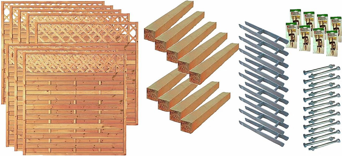 Tetzner & Jentzsch Dichtzaun "Memphis 6" 8 Elemente, LxH: 1521x180 cm günstig online kaufen