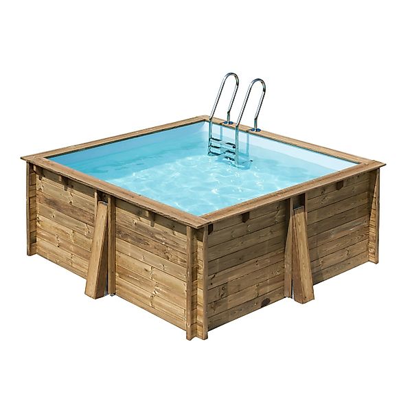 Gre Rechteckpool "CARRA 3 mit Edelstahlleiter" Echtholzpool, 305x305x119 cm günstig online kaufen