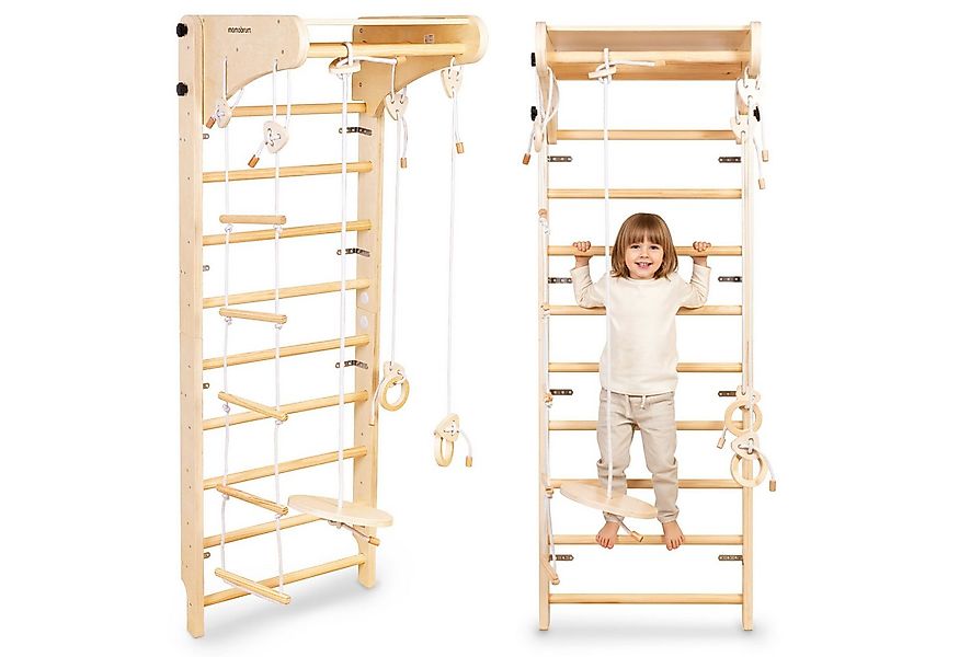 Mamabrum Motorikwürfel Holz-Kletterwand für Kinder mit Zubehör – Schaukel, günstig online kaufen