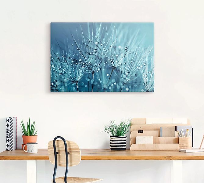 Artland Wandbild "Blaue glitzernde Pusteblume", Blumen, (1 St.) günstig online kaufen