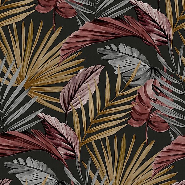 WOW Vliestapete »Flow Schwarz/Rot/Braun« botanisch geprägt FSC® zertifizier günstig online kaufen