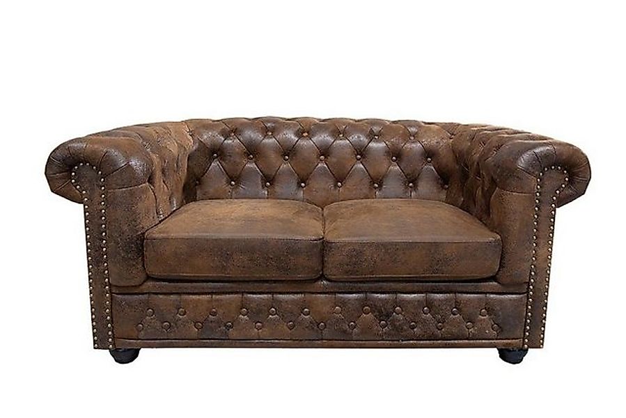 Xlmoebel Sofa Zweisitzer Stoffsofa in Braun von Chesterfield Textil Polster günstig online kaufen