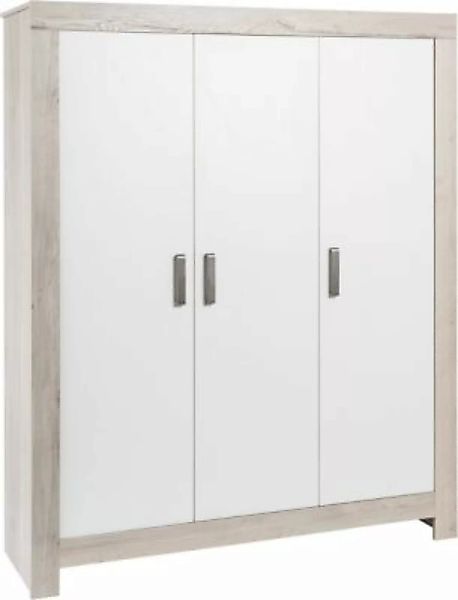 Schardt Kleiderschrank Nordic Halifax, 3-türig, weiß lackiert, Holznachbild günstig online kaufen