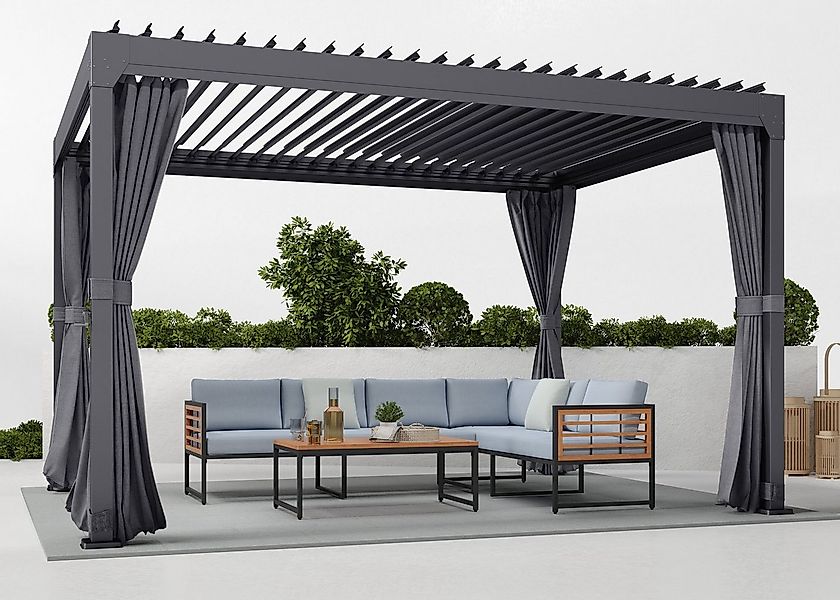 KONIFERA Pavillon Palma, mit 8 Seitenteilen, Pergola, mit Lamellendach günstig online kaufen