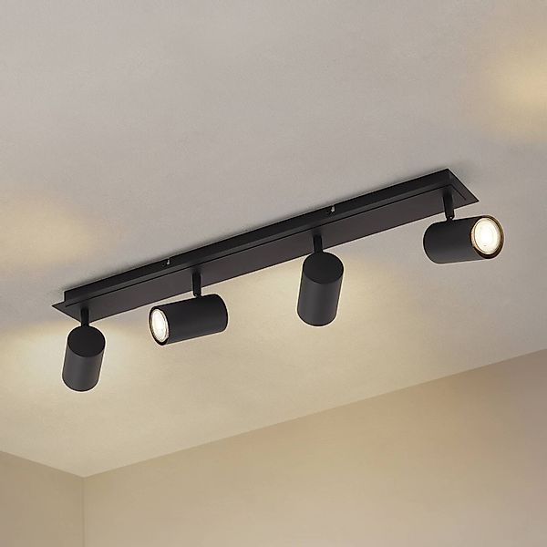 Lindby Deckenstrahler Joffrey, 70 cm, schwarz, 4-flg., GU10 günstig online kaufen
