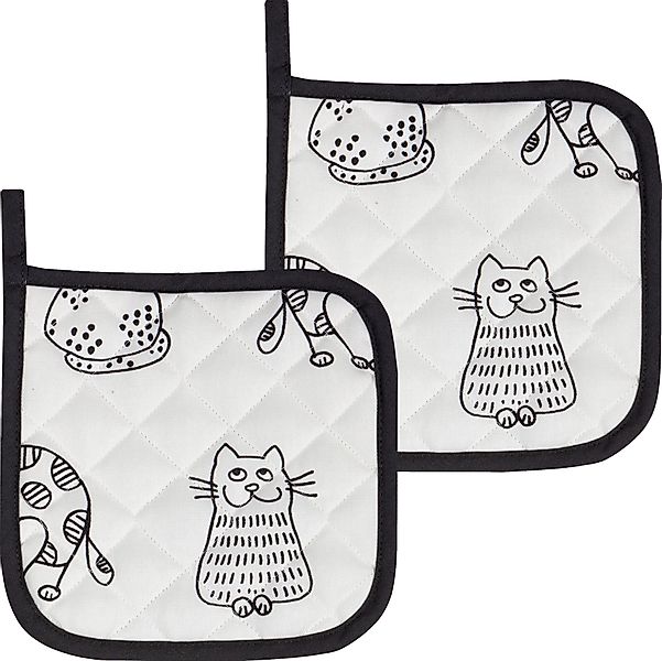 Kracht Topflappen Topflappen "Katzenreihe" 2er-Pack, Motiv: günstig online kaufen