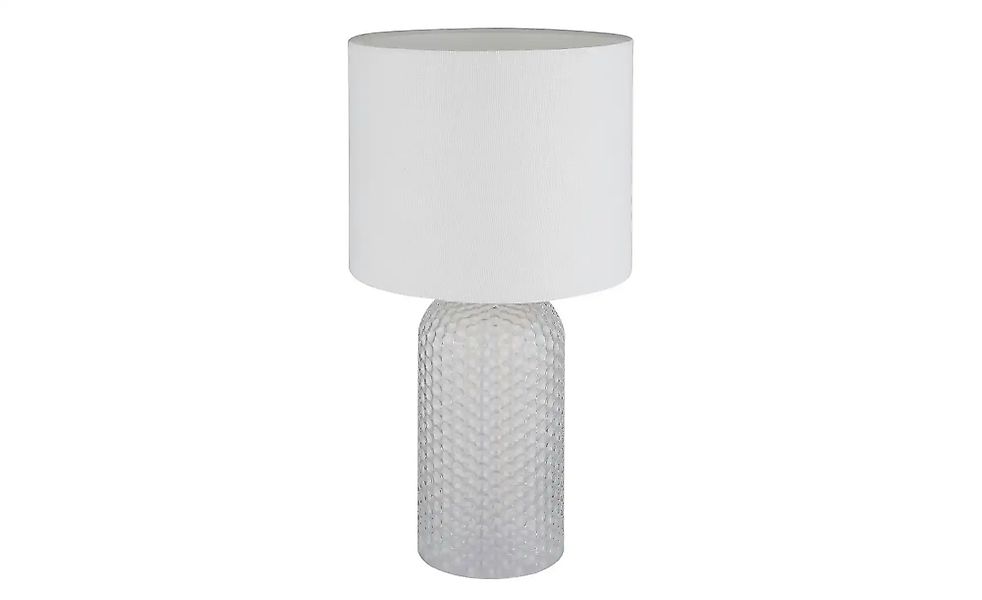 Tischlampe Sofia, weiß, Höhe 50 cm, Stoff/Glas günstig online kaufen