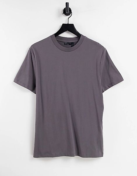 ASOS DESIGN – Bio-T-Shirt mit Rundhalsausschnitt in verwaschenem Schwarz günstig online kaufen