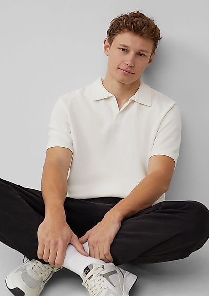 QS Kurzarmshirt T-Shirt mit offenem Polokragen günstig online kaufen