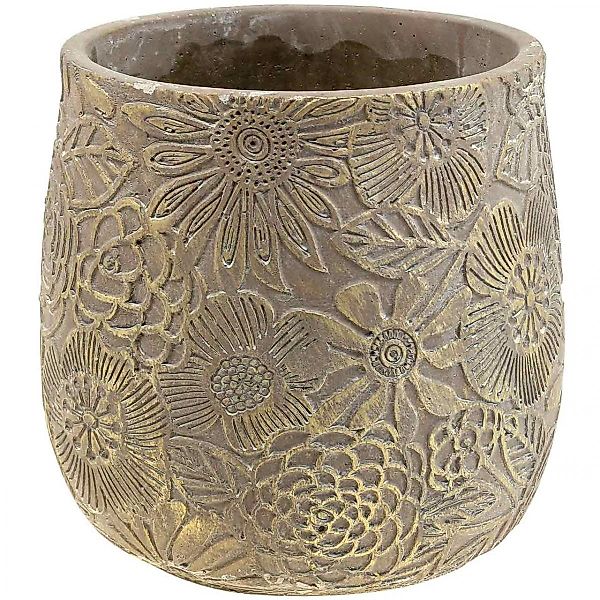 Viana Übertopf Keramik Blumentopf Gold-Blüten Ø13,5cm günstig online kaufen