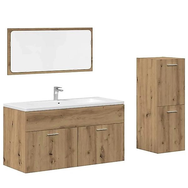vidaXL 3-Tlg Badmöbel-Set Artisan-Eiche Holzwerkstoff 3328594 günstig online kaufen