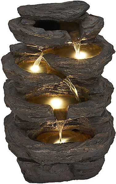 AcquaArte Gartenbrunnen "Wasserfall Wasserspiel MIRAS", Komplettset mit LED günstig online kaufen