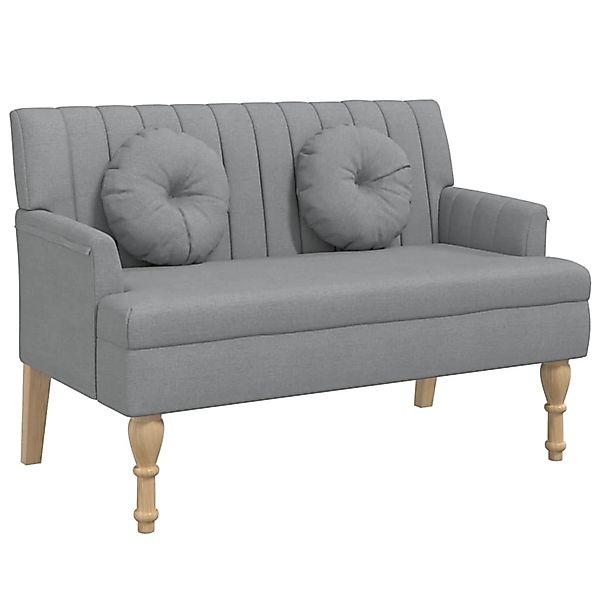 vidaXL Sitzbank mit Kissen Hellgrau 113x64,5x75,5 cm Stoff 372130 günstig online kaufen
