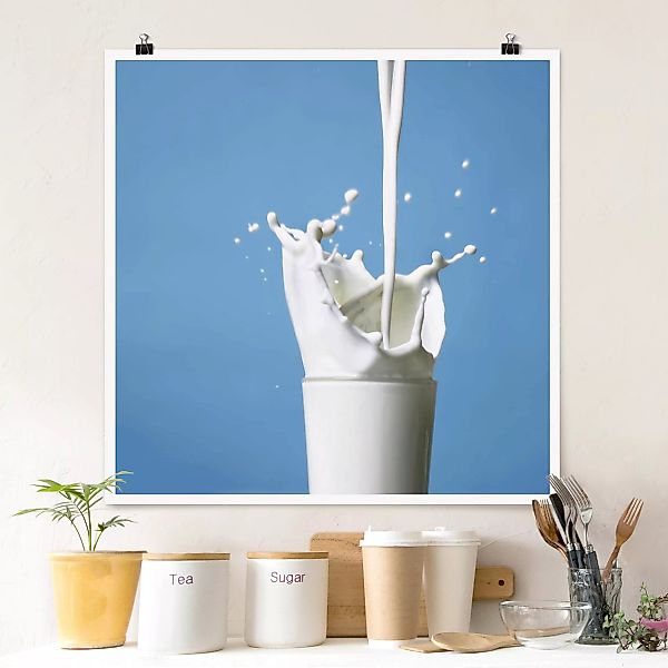 Poster Küche - Quadrat Milk günstig online kaufen