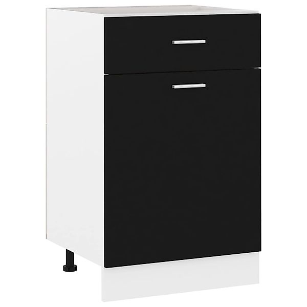 Schubunterschrank Schwarz 50x46x81,5 Cm Spanplatte günstig online kaufen