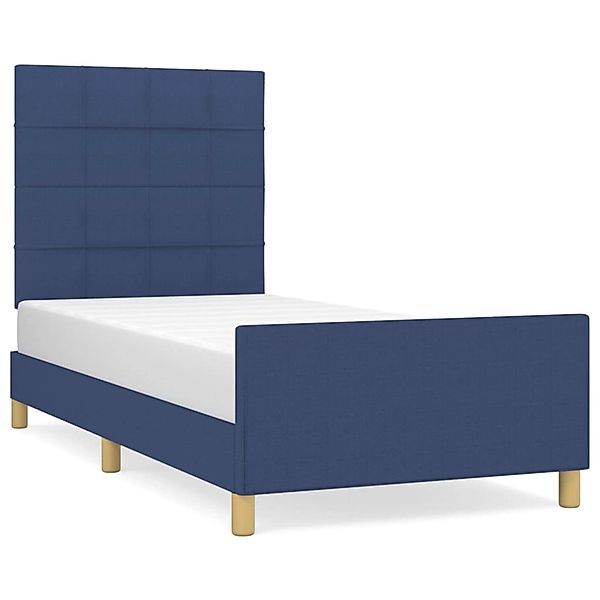vidaXL Bettgestell mit Kopfteil Blau 100x200 cm Stoff Modell 81398147 günstig online kaufen