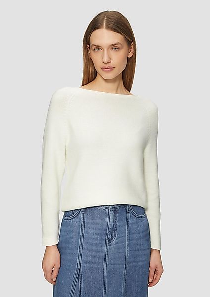 s.Oliver Longpullover Strickpullover Strickpullover mit U-Boot-Ausschnitt günstig online kaufen