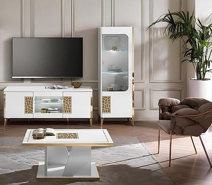 Xlmoebel Sofa Fernsehtisch RTV Unterschrank Moderner Beistelltisch Weiß aus günstig online kaufen