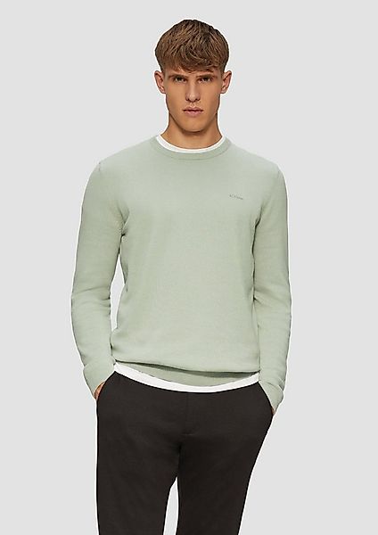 s.Oliver Longpullover Strickpullover Strickpullover mit Logo-Stickerei günstig online kaufen