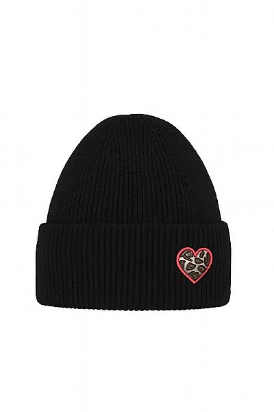Faera Strickmütze Gerippte warme Mütze mit Herz Patch (1-St., modisch) 6202 günstig online kaufen