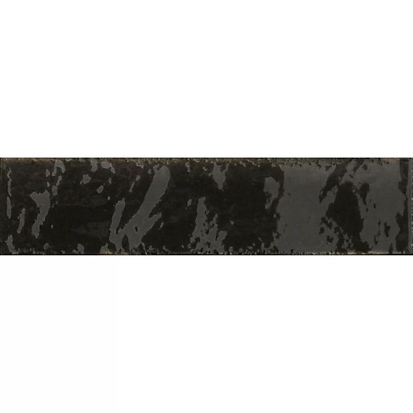 Wandfliese Lotis Steingut Schwarz Glasiert Glänzend 6 cm x 24 cm günstig online kaufen