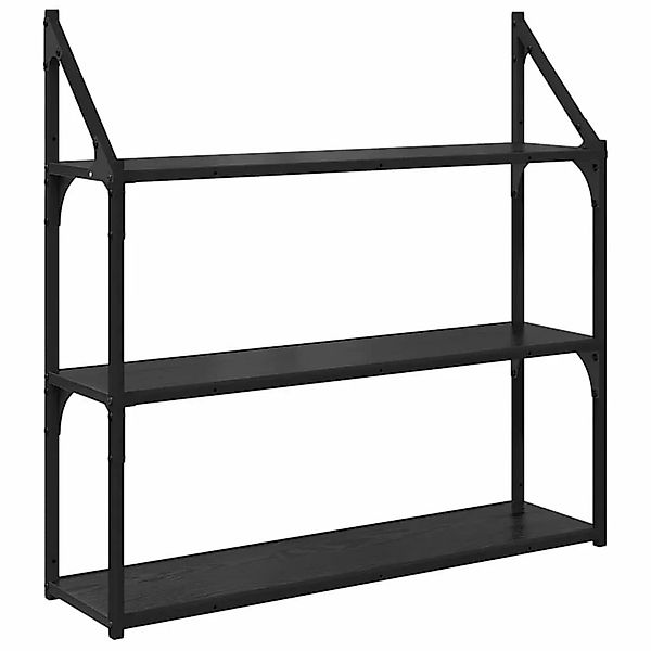 vidaXL Wandregal Schwarz Eichen-Optik 80 x 21 x 78,5 cm Holzwerkstoff 88279 günstig online kaufen
