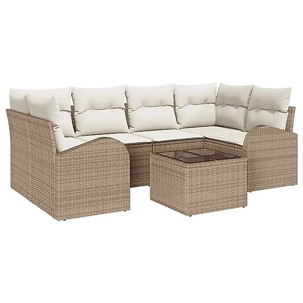 vidaXL Gartensofa-set Beige 55 x 55 x 37 cm Poly-Rattan 3345941 günstig online kaufen
