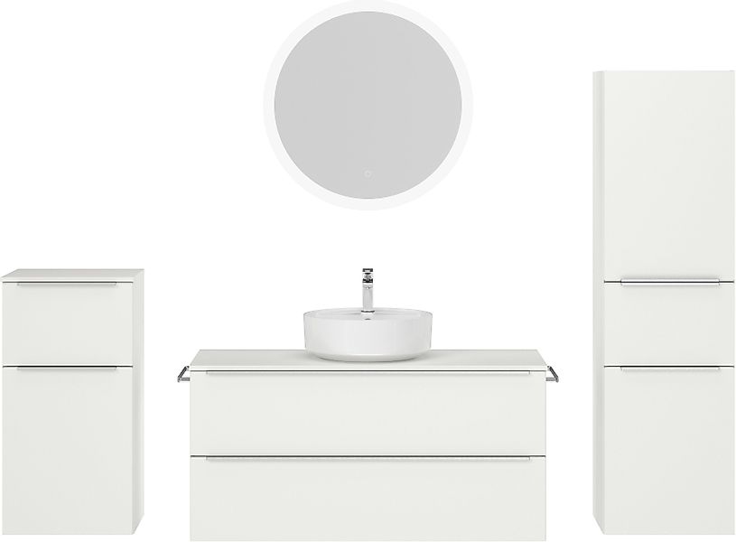 nobilia® Badmöbel-Set »Alvene«, (4 St., vormontiert, mit Soft-Close), inkl. günstig online kaufen