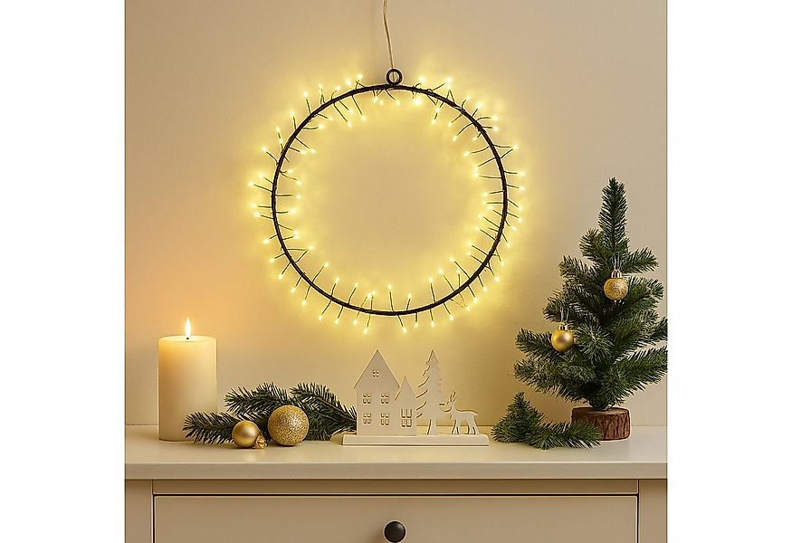 MARELIDA Dekokranz LED Kranz Türkranz Weihnachtskranz Lichtkranz 130LED D: günstig online kaufen