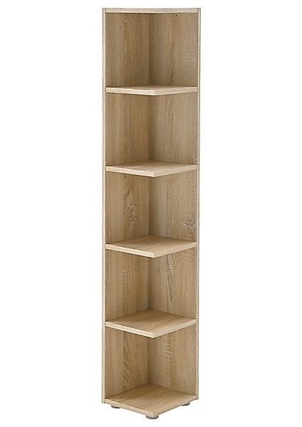 Eckregal CORNER LIGHT, H 142 cm, B 24 cm, 1-tlg., Eiche Sonoma Dekor braun, günstig online kaufen
